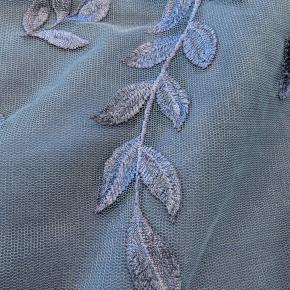 JJ'S HOUSE Nwt Embroidered Sheath Dres 24/26W Allover Lace 3/4 Sheer Sleeve Blue - Picture 5 of 10